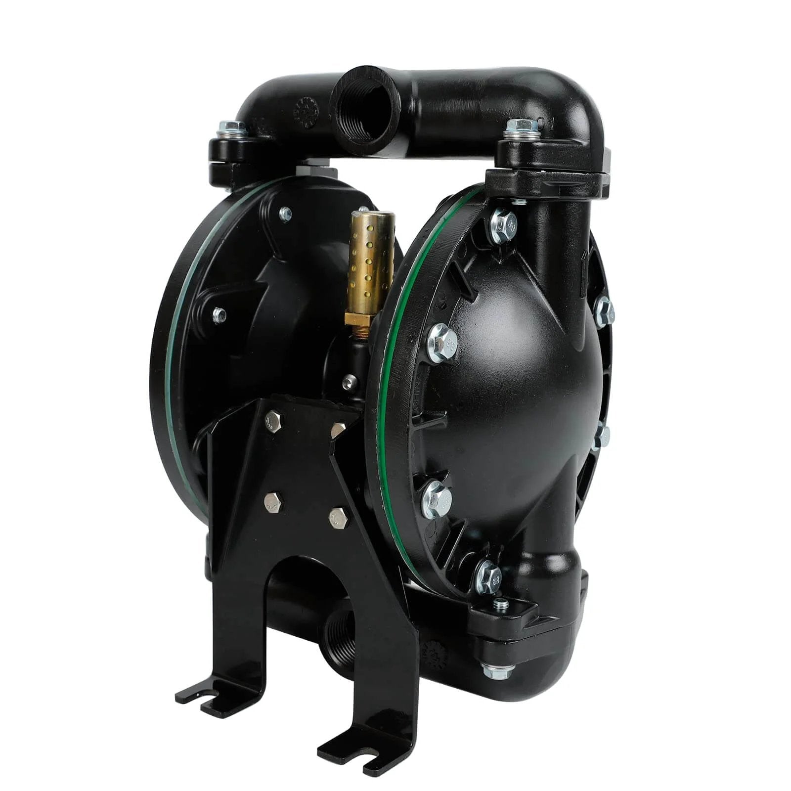 Air-Operated Double Diaphragm Pump, 35 GPM Dual Diaphragm Air Pump Pneumatic Waste Oil Transfer Pump for Chemical, black design