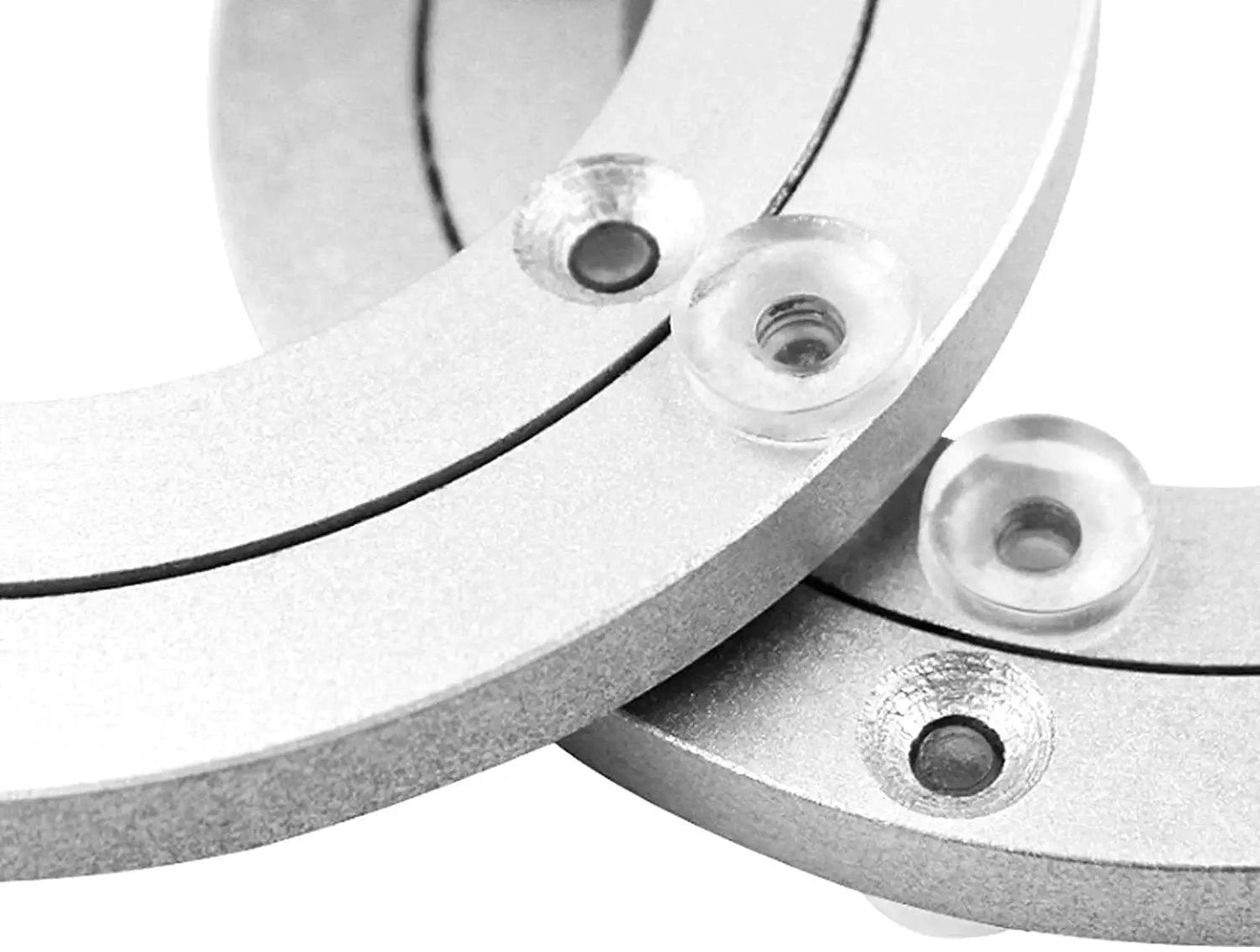 Heavy Duty Aluminium Alloy Turntable Bearing for Lazy Susan Rotating Plate, close-up of 12-inch swivel turntable hardware detail