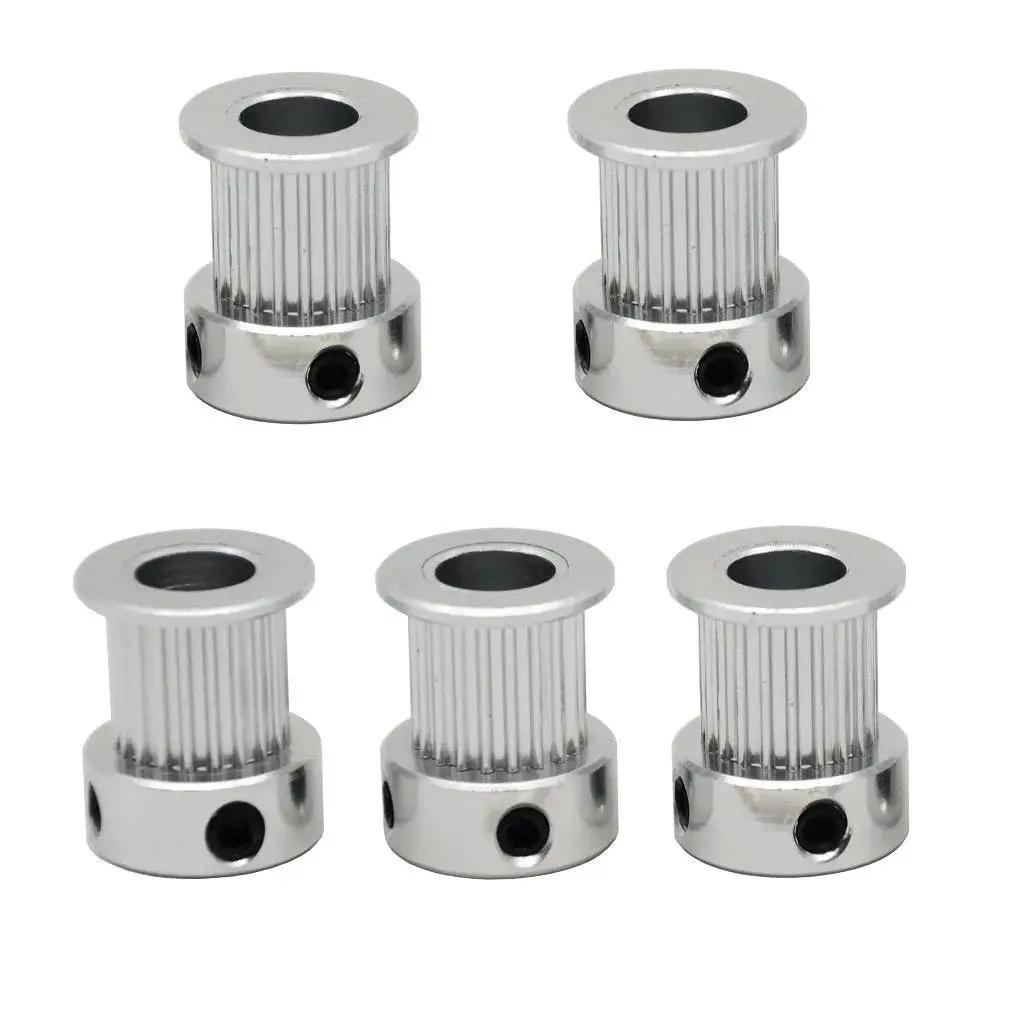 Aluminum 2GT Timing Pulleys Set 5 Pieces 20 Teeth 8mm Bore for 10mm Width 2GT Timing Belt Compatible with 3D Printers and CNC Machines