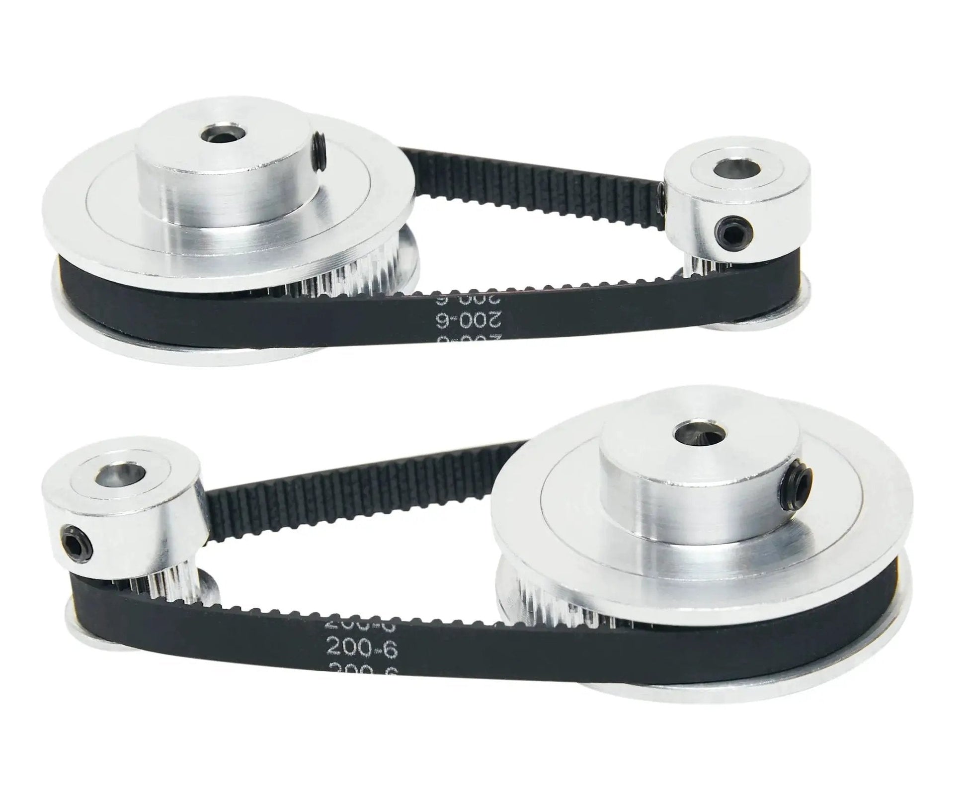 Two Pack Aluminum 2GT Timing Pulleys Set 20T And 60T With 5mm Bore Compatible With 2GT Synchronous Belts 200mm Length And 6mm Width
