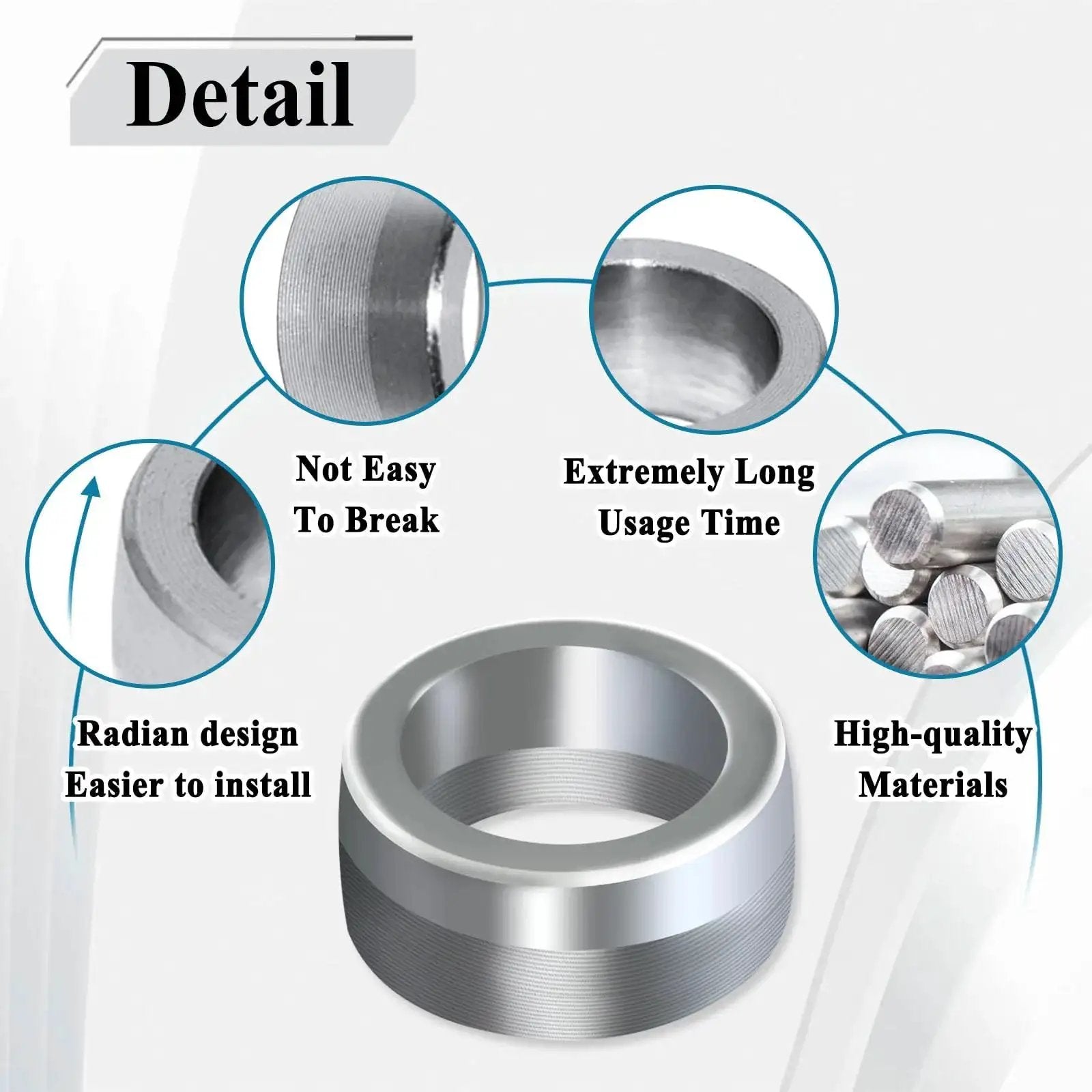 Detailed view of 4 Piece Intermediate Steering Shaft Bushings For Dodge Ram 1500 2003 To 2019 Aluminum 6061 Billet Sleeve