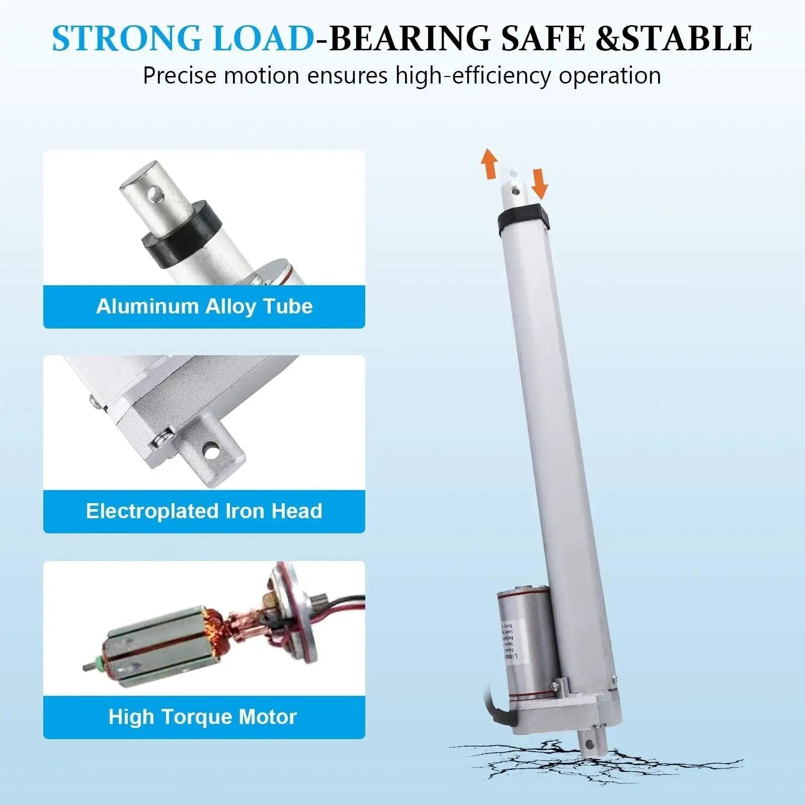 Beefy 12V 8 Inch Stroke Linear Actuator With Mounting Bracket Delivers 900N Maximum Lift At 10 Mm Per Second Ideal For Recliners TV