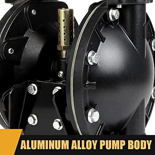 Close-up of Air Operated Double Diaphragm Pump QBY4-25L 1 inch Outlet 35 GPM with aluminum alloy body for industrial use