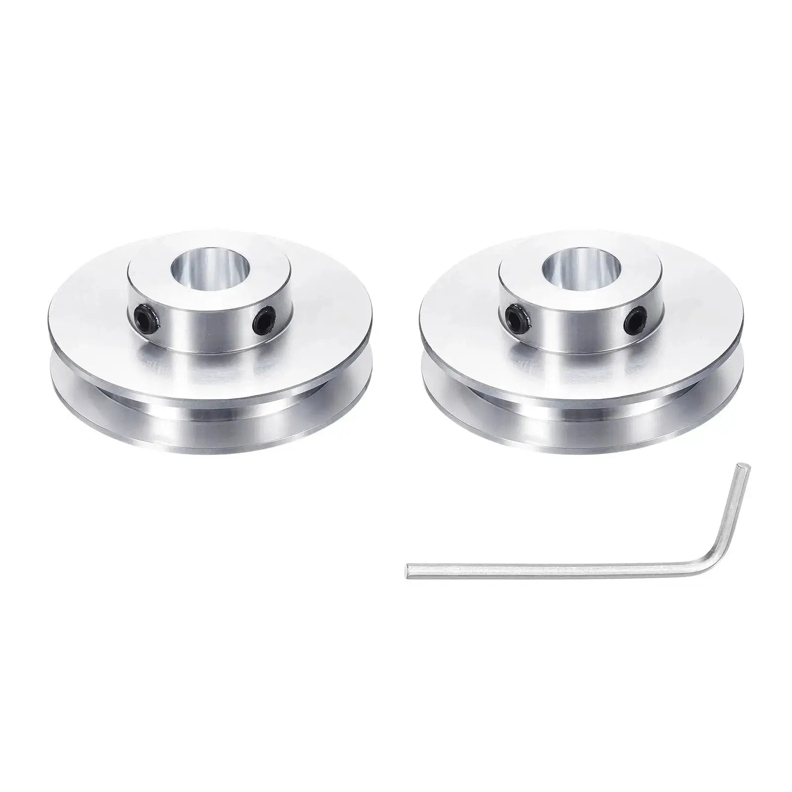 Single Groove Belt Pulley 12mm Fixed Bore 50mm Outer Diameter Aluminum Alloy Mechanical Pulley for 6mm PU Round Belts with Hex Wrench Included