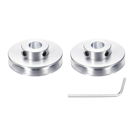 Single Groove Belt Pulley 12mm Fixed Bore 50mm Outer Diameter Aluminum Alloy Mechanical Pulley for 6mm PU Round Belts with Hex Wrench Included