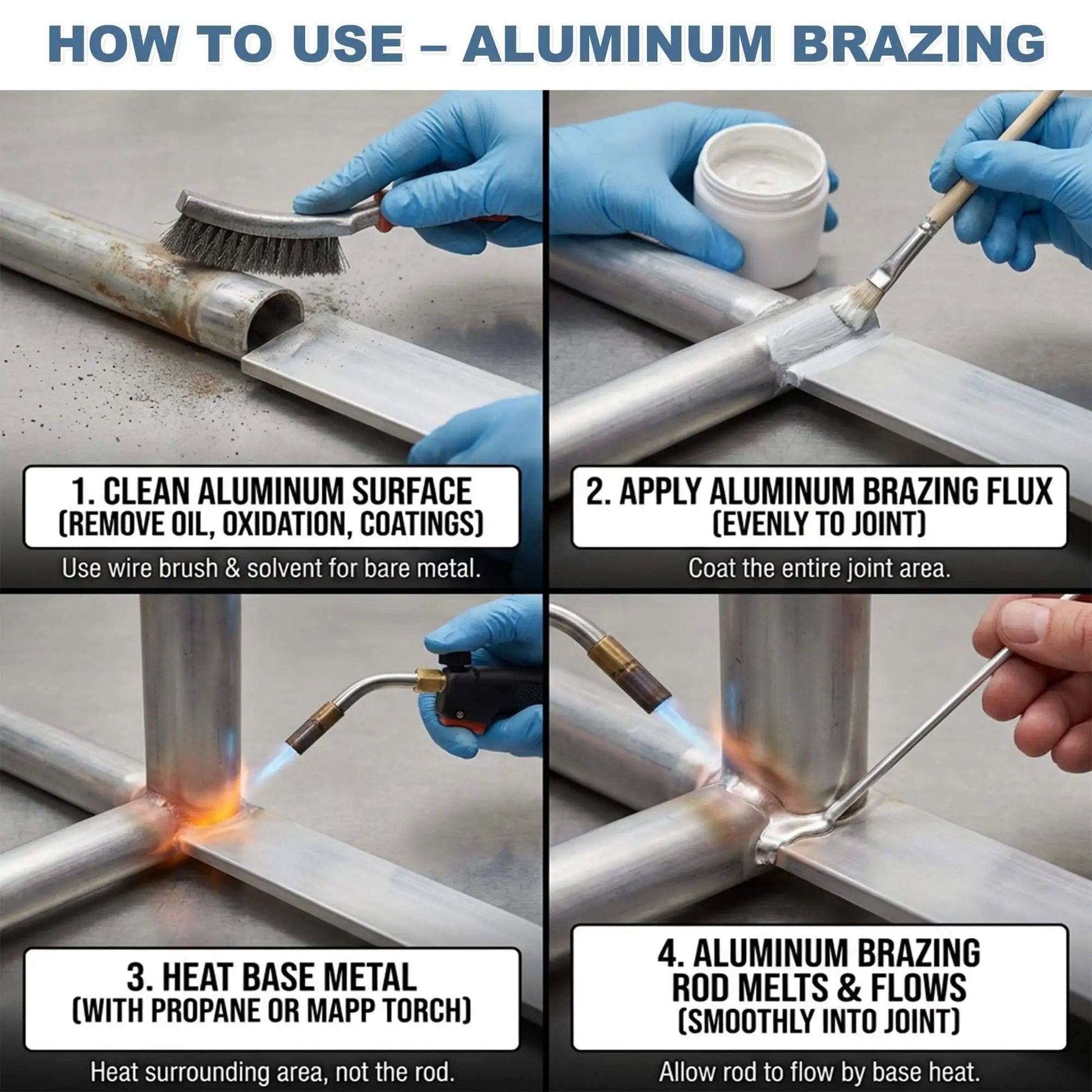 Step-by-step guide on using Pro Grade Aluminum Welding Rods Set, 30 Pieces, 0.0625 Inch By 13 Inch, Low Temperature Universal Brazing Rods.