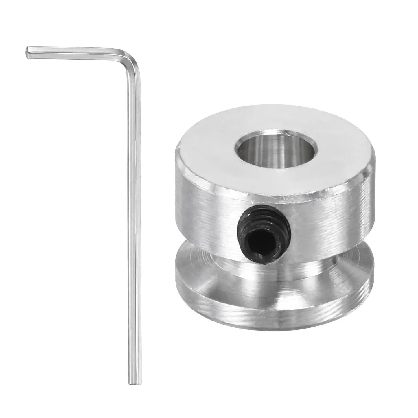 Aluminum Fixed Bore Pulley 16mm OD With 6mm Aperture And 5mm Groove For 4mm PU Belt 12mm Height Includes Hex Wrench 1pc