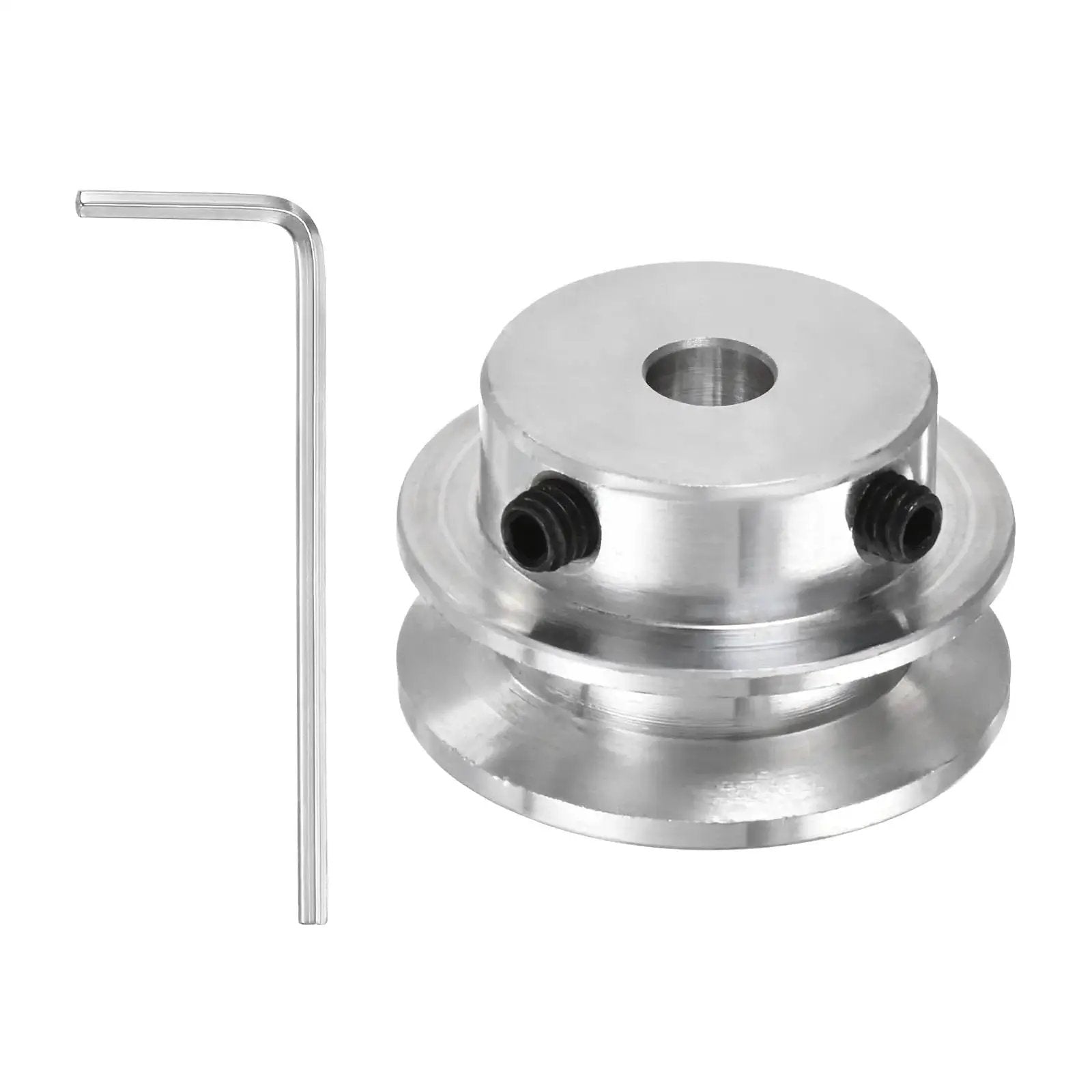 Aluminum Fixed Bore Pulley 6mm Bore 30mm Outer Diameter With 7mm Groove For 5 6mm PU Belts with hex wrench, ideal for hobby robotics and CNC projects