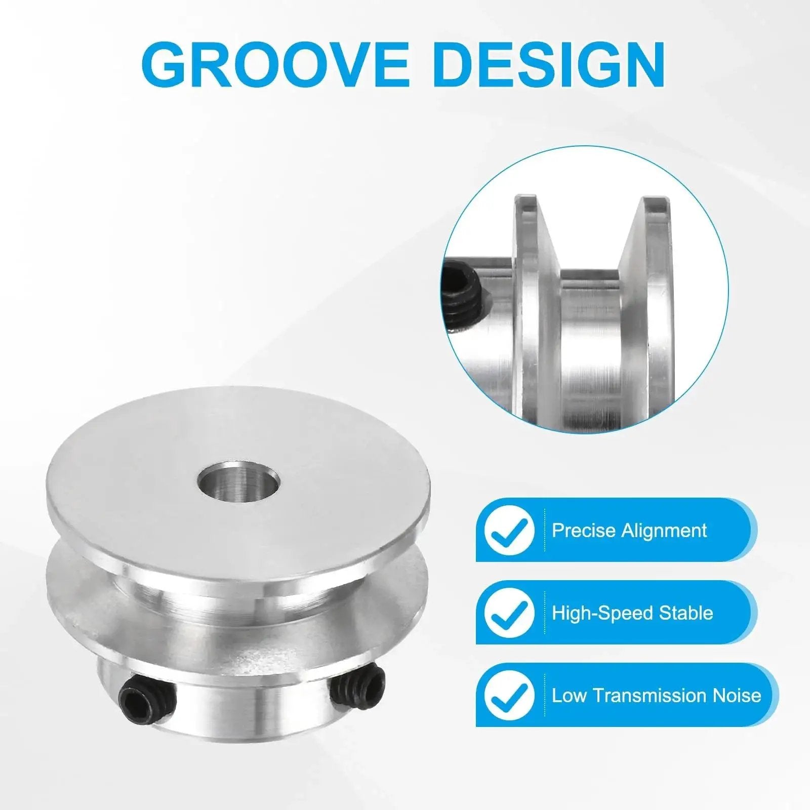 Aluminum Fixed Bore Pulley 6mm Bore 30mm Outer Diameter With 7mm Groove For 5 6mm PU Belts Ideal For Small Motors Micro Spindles Model Transmissions