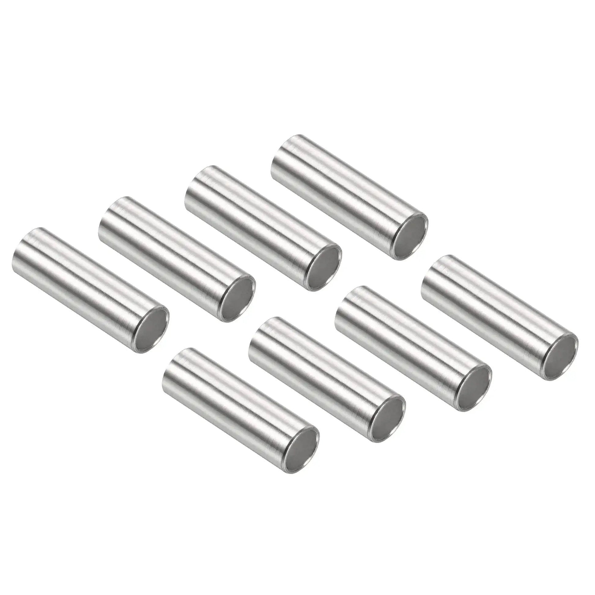 Inline Skate Axle Bearing Spacers Kit, 8 Pack, Aluminum 6mm Axle Spacers 24mm Long, Silver, High Strength Wear Resistant Hardware for Roller Skates
