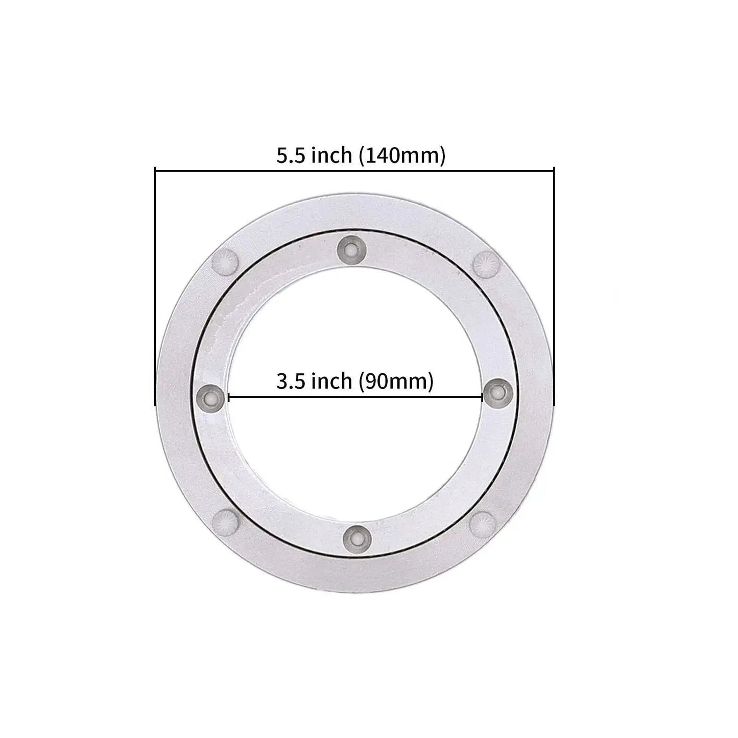 Heavy Duty Aluminum Lazy Susan Turntable Bearing With 3.5 Inch Inner Diameter And 5.5 Inch Outer Diameter shown against a white background
