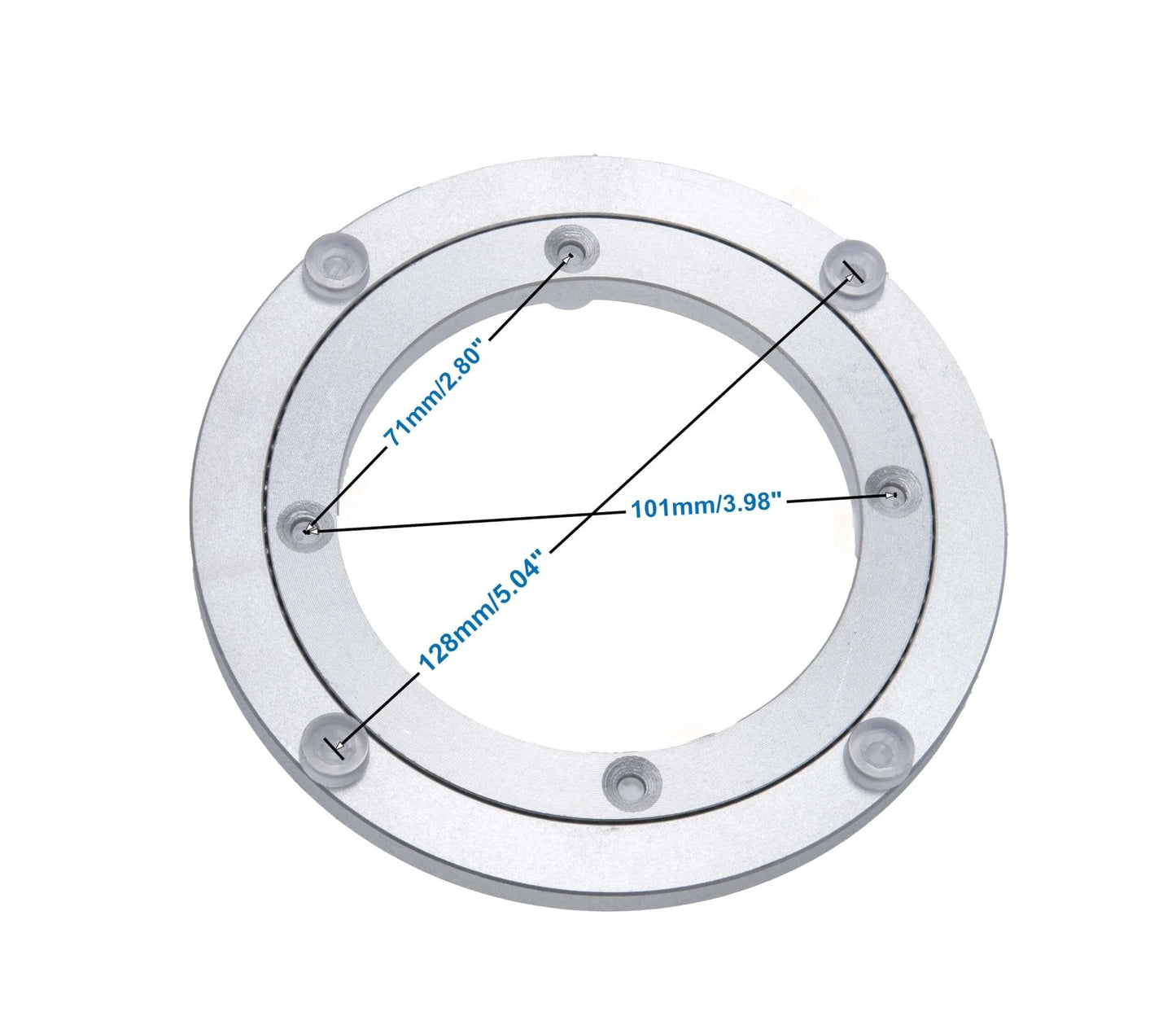 6 Inch Aluminum Heavy Duty Lazy Susan Rotating Turntable Bearing Swivel Plate Hardware dimensions diagram
