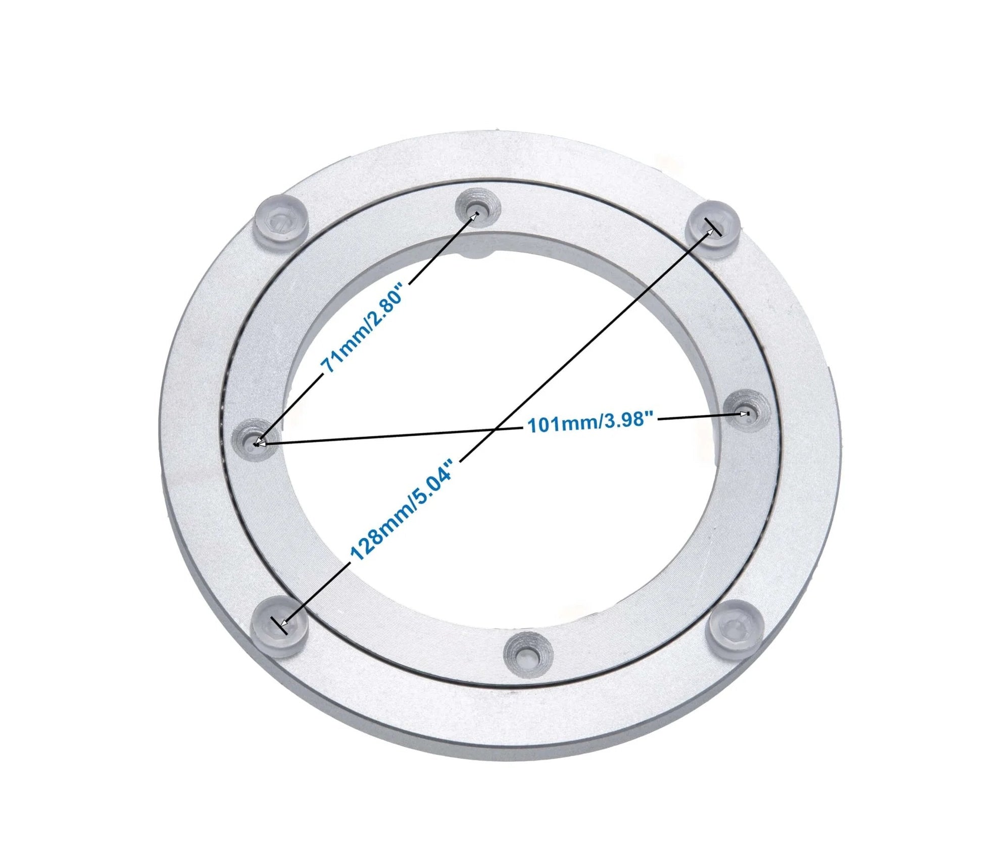 6 Inch Aluminum Heavy Duty Lazy Susan Rotating Turntable Bearing Swivel Plate Hardware dimensions diagram