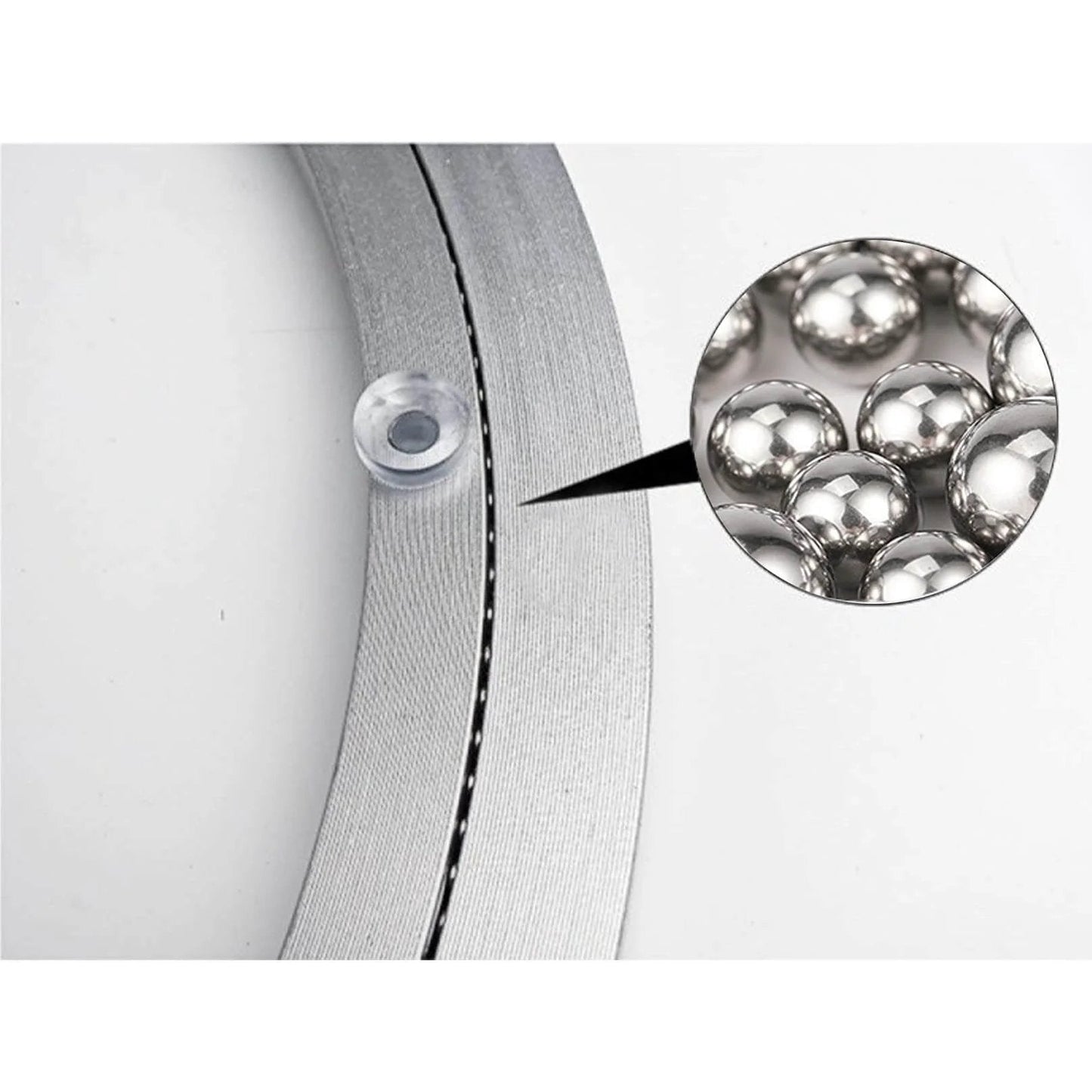 Close-up of a 4.7 Inch Aluminum Lazy Susan Turntable Bearing showing metal balls for smooth 360 rotation and heavy duty load capacity.