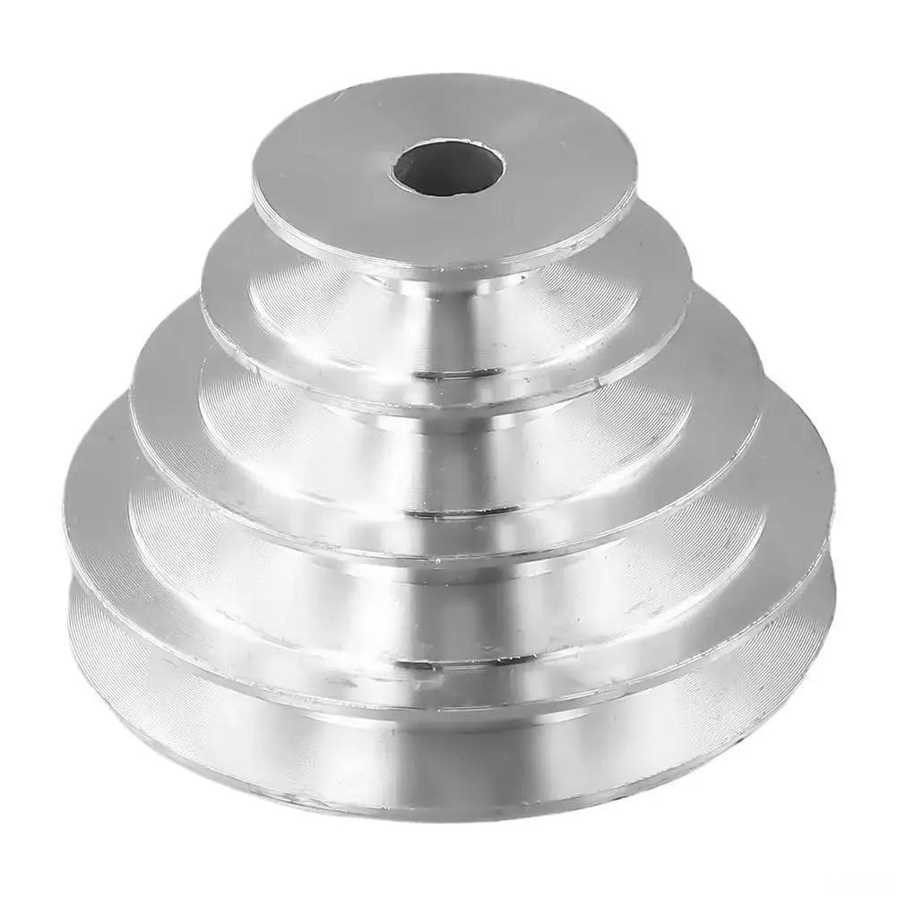 Aluminum Pagoda Pulley Wheel for Benchtop Drill Press, shown in 4-step design, made for durable high precision construction.