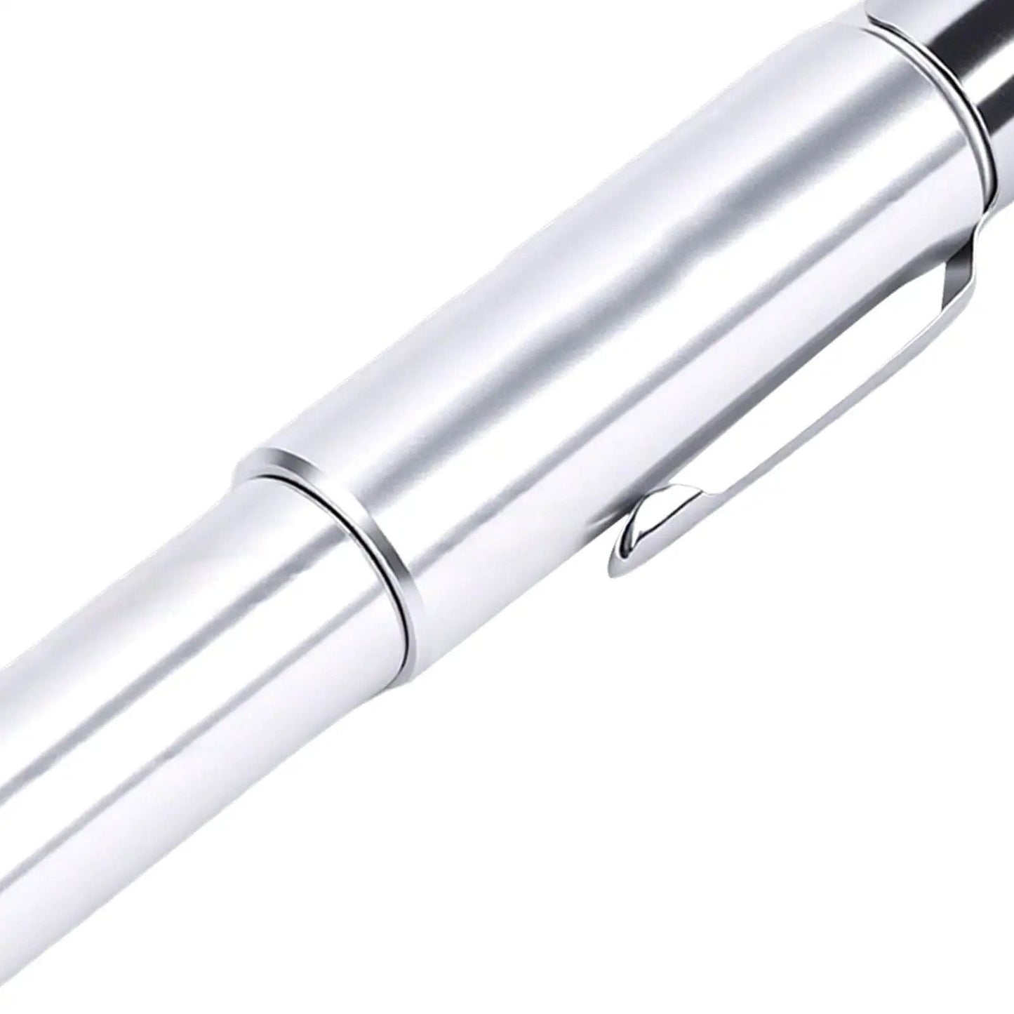 Close-up of Straight Up Precise Oiler Pen Portable Aluminum Body With Pocket Clip For Machines Cars And Power Tools