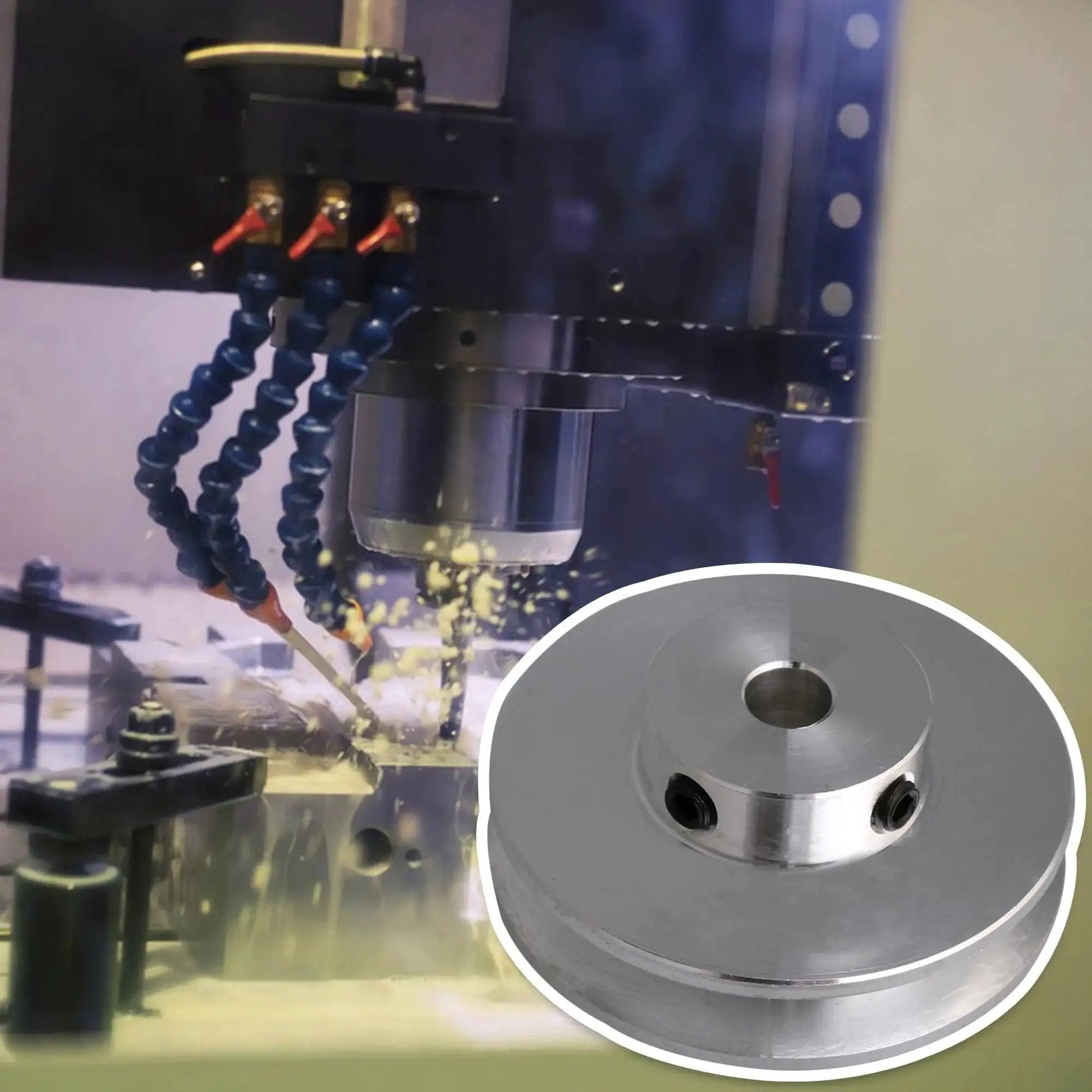 Aluminum Single Groove Pulley 41x16x6mm With 6mm Bore For 3 To 5mm PU Round Belts in machine setup