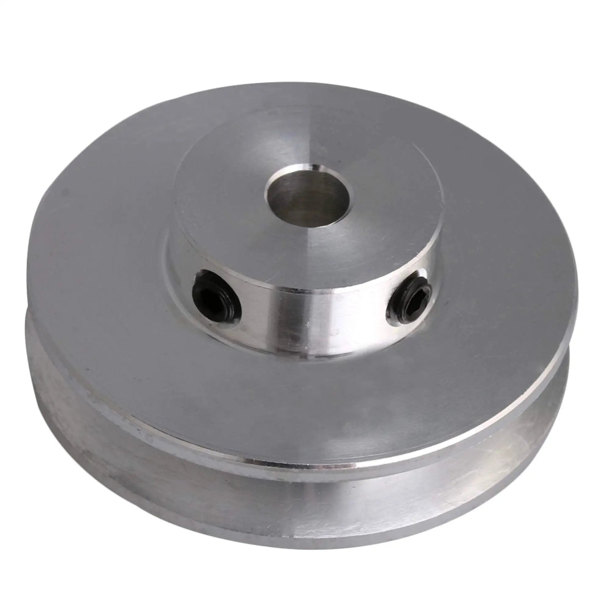 Aluminum Single Groove Pulley 41x16x6mm With 6mm Bore for 3 to 5mm PU Round Belts, side view, ideal for DIY drilling machines and small rigs