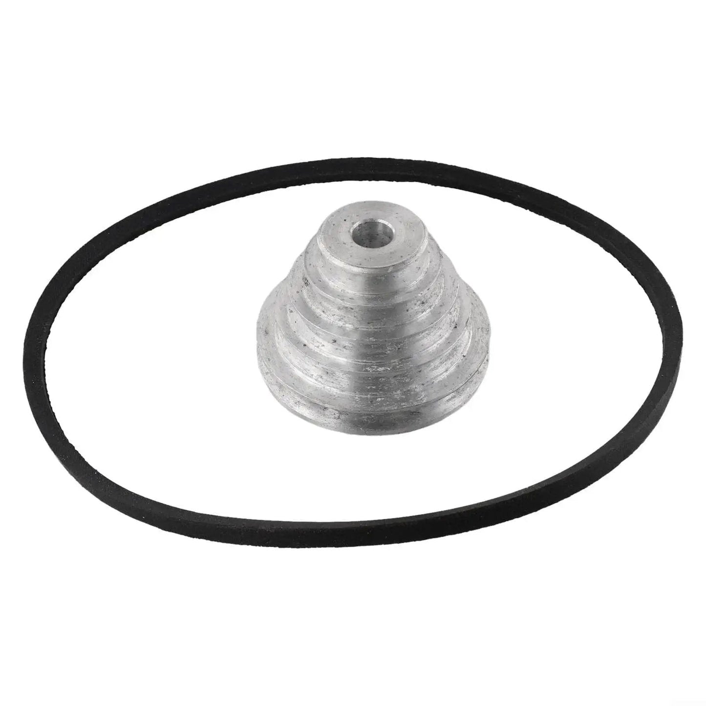 Aluminum Pagoda Pulley Wheel Set For Benchtop Drill Press With Four And Five Step V Belt For Belt Driven Machines on white background