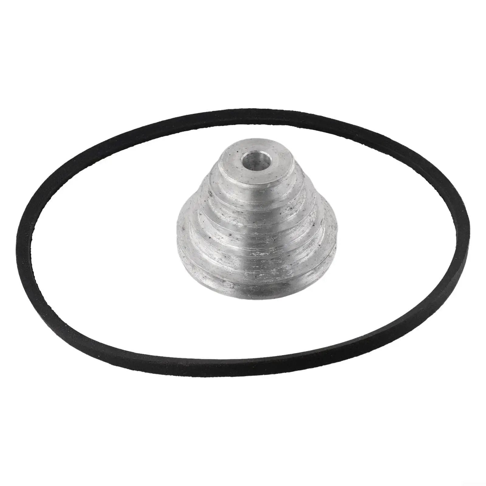 Aluminum Pagoda Pulley Wheel Set For Benchtop Drill Press With Four And Five Step V Belt For Belt Driven Machines on white background