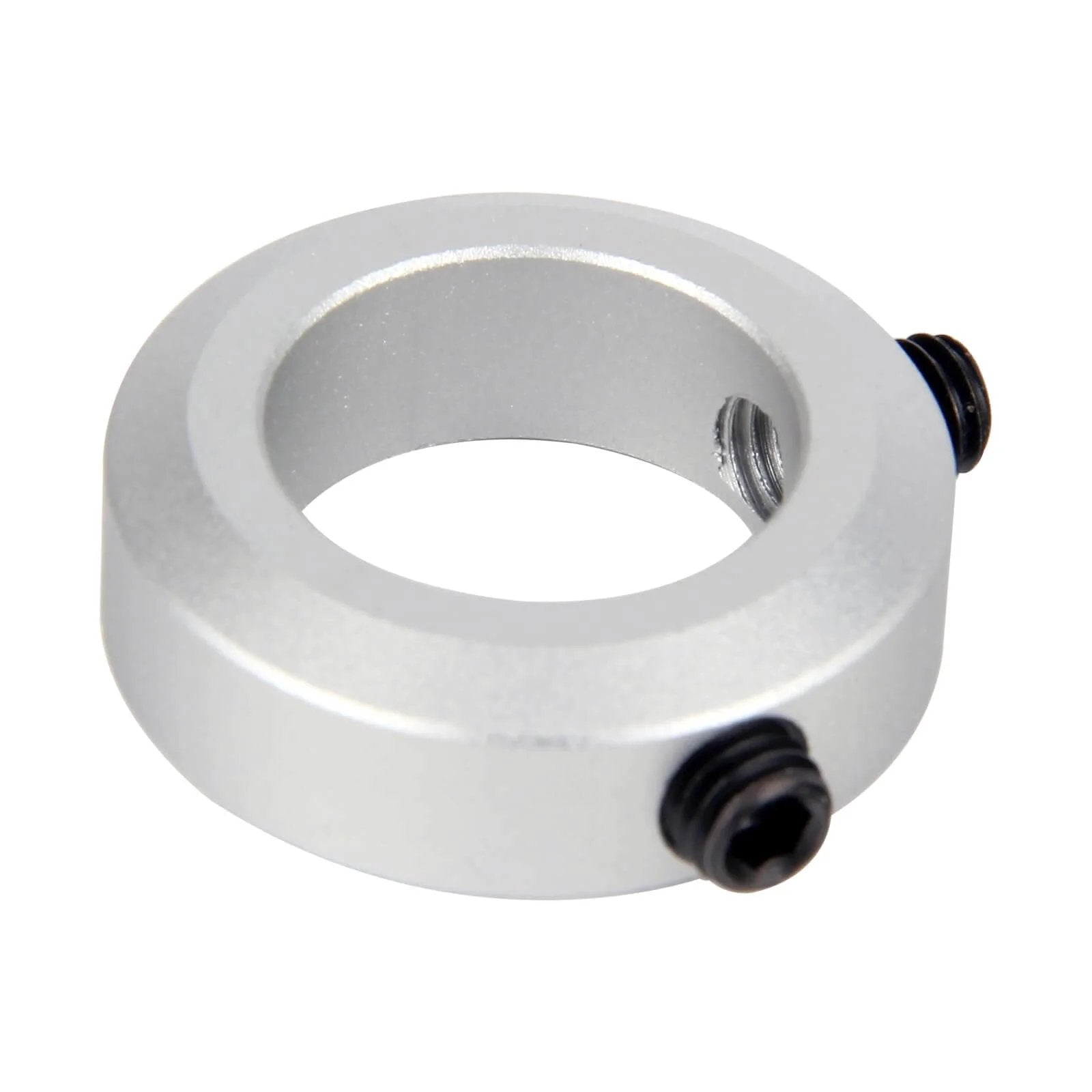 Front view of single collar from (4-Pack) 22mm Bore Shaft Collars, Aluminum Alloy Screw Style Clamping Collars, 35mm Outer Diameter, 10mm Width
