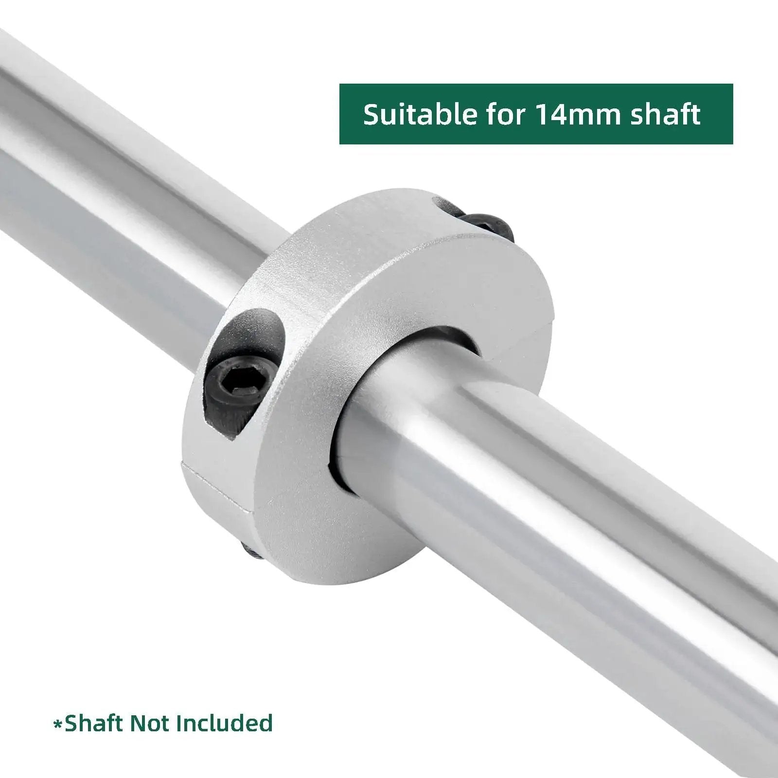 Pack Of Four Split Shaft Collar Bore 14mm Aluminum Alloy Two Halves Clamping Collar For Shaft With 35mm Outer Diameter Installed View