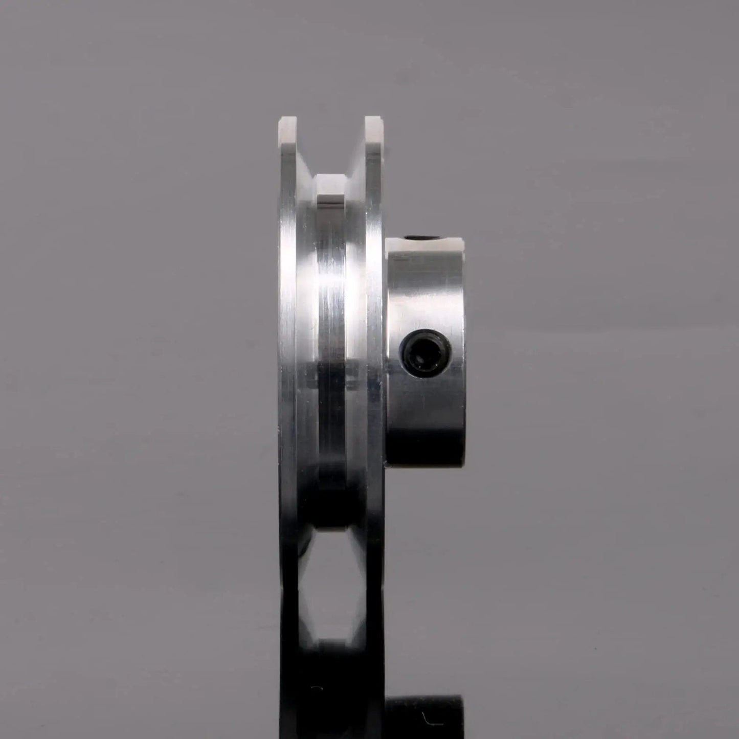 Side view of Aluminum Single Groove Pulley 41x16x6mm With 6mm Bore For 3 To 5mm PU Round Belts Ideal For DIY Drilling Machines