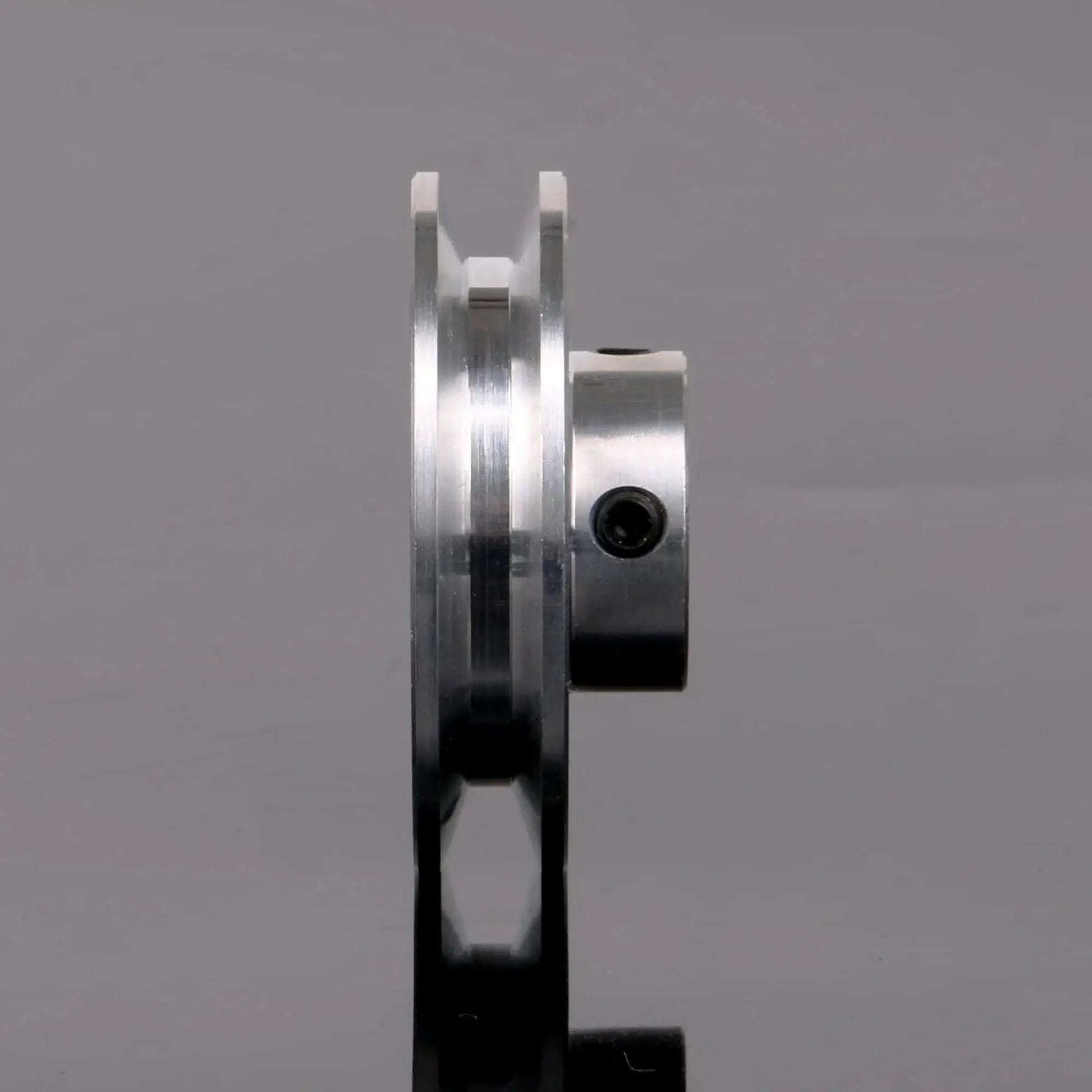Side view of Aluminum Single Groove Pulley 41x16x6mm With 6mm Bore For 3 To 5mm PU Round Belts Ideal For DIY Drilling Machines