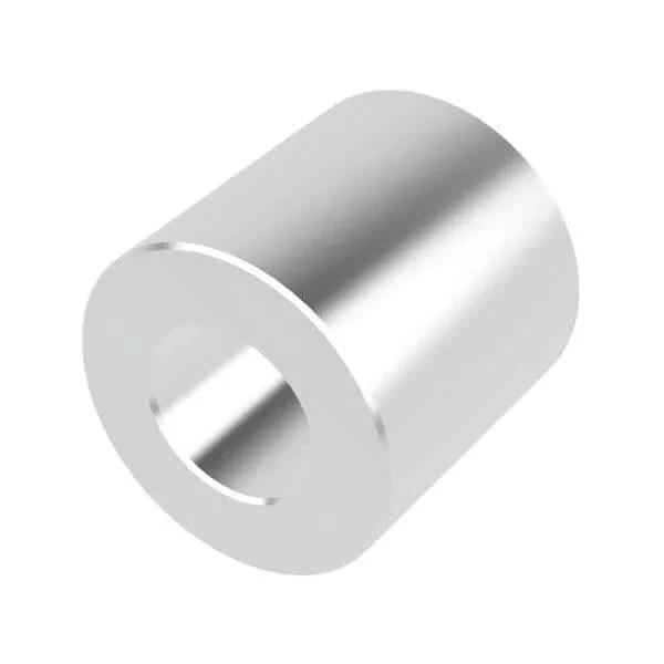Aluminum Spacer Outer Diameter Half Inch Inner Diameter Quarter Inch Round Unthreaded Standoff Bushing Plain Finish Fits Quarter Inch or M6 Bolts