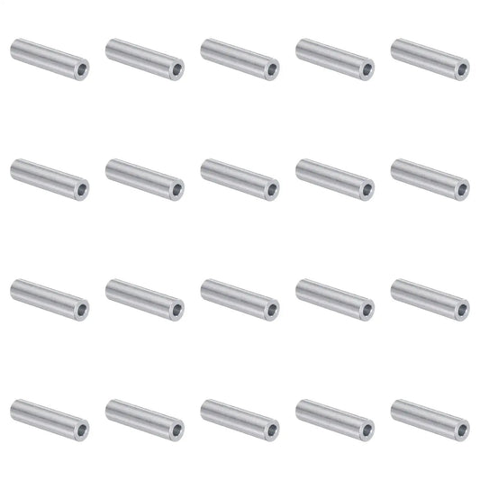 Pro Grade Heavy Duty Aluminum Spacer Set For M5 Screws And Rods, 5mm Bore, 10mm OD, 40mm Length, 20 Pieces, Round Standoff Bushings, Plain Finish