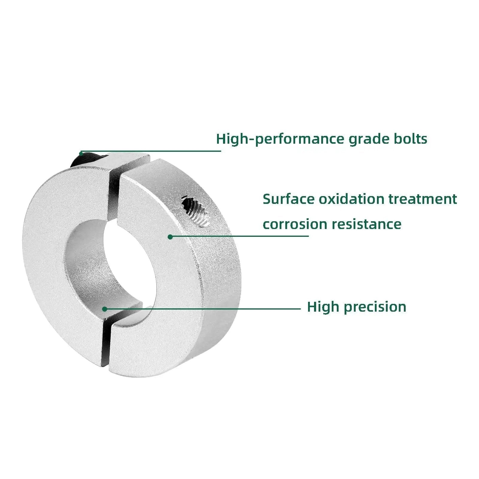 Pack Of Four Split Shaft Collar Bore 14mm Aluminum Alloy Two Halves Clamping Collar For Shaft With 35mm Outer Diameter with labels