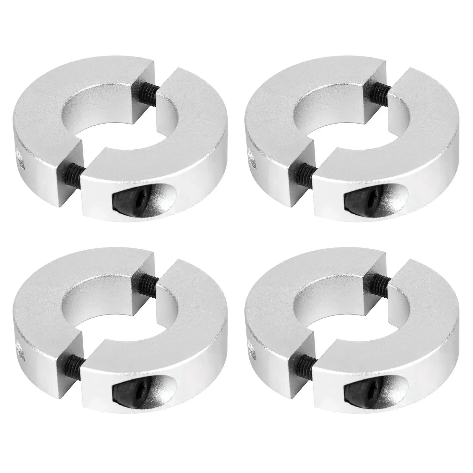 Pack Of Four Split Shaft Collar Bore 14mm Aluminum Alloy Two Halves Clamping Collar For Shaft With 35mm Outer Diameter And 12mm Thickness Plus M4 Set Screws Built To Last Lightweight Yet Sturdy For Precision Machinery And DIY Projects