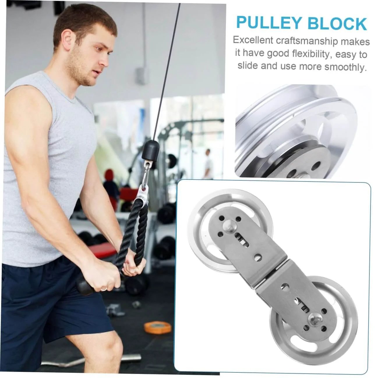 Aluminum Alloy Swivel Groove Pulley for Fitness Equipment Noiseless Wire Rope Lifting Accessory Strength Training Part