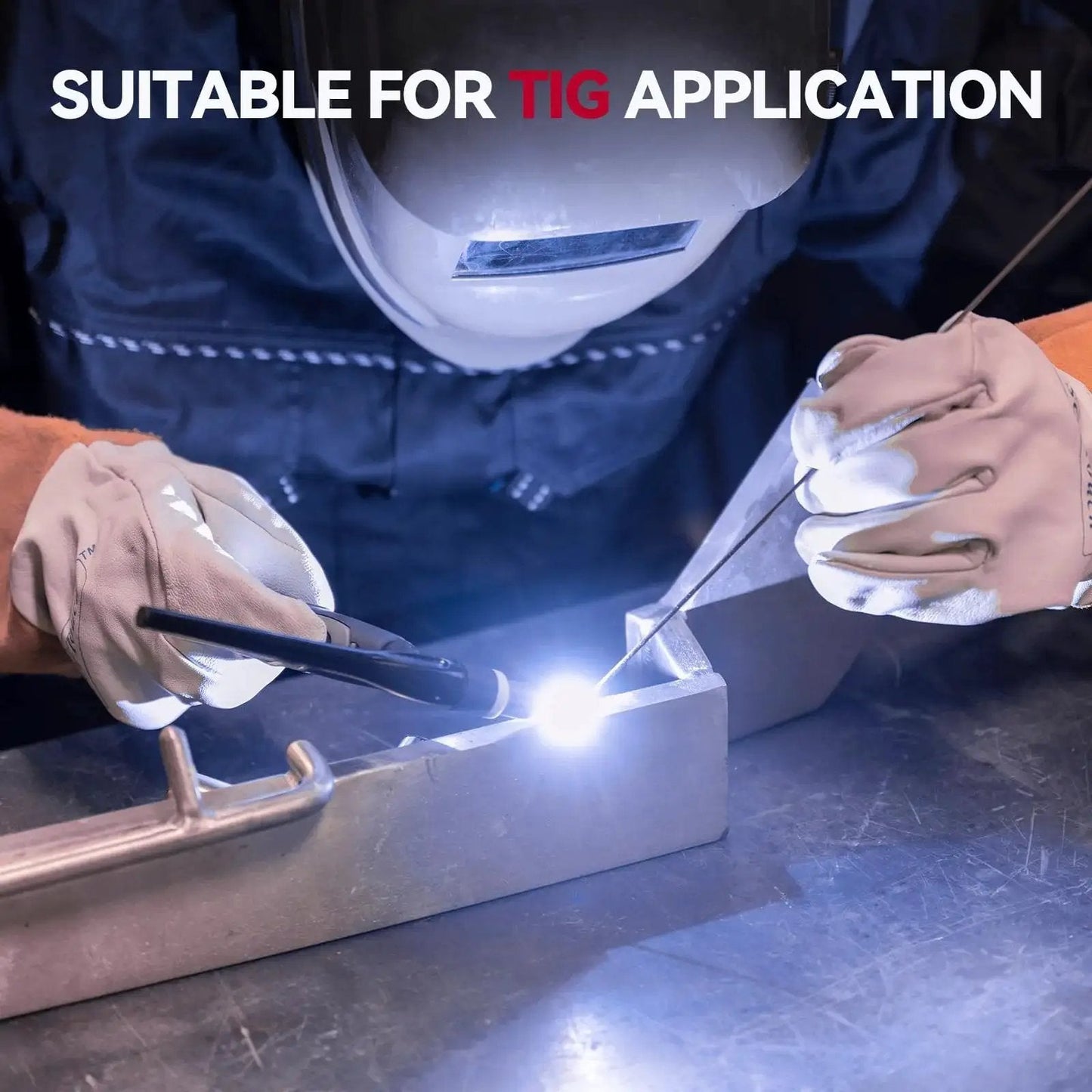 TIG welding process using ER4043 Aluminum TIG Welding Rod Filler Wire for Aluminum Alloys, smooth weld on metal surface