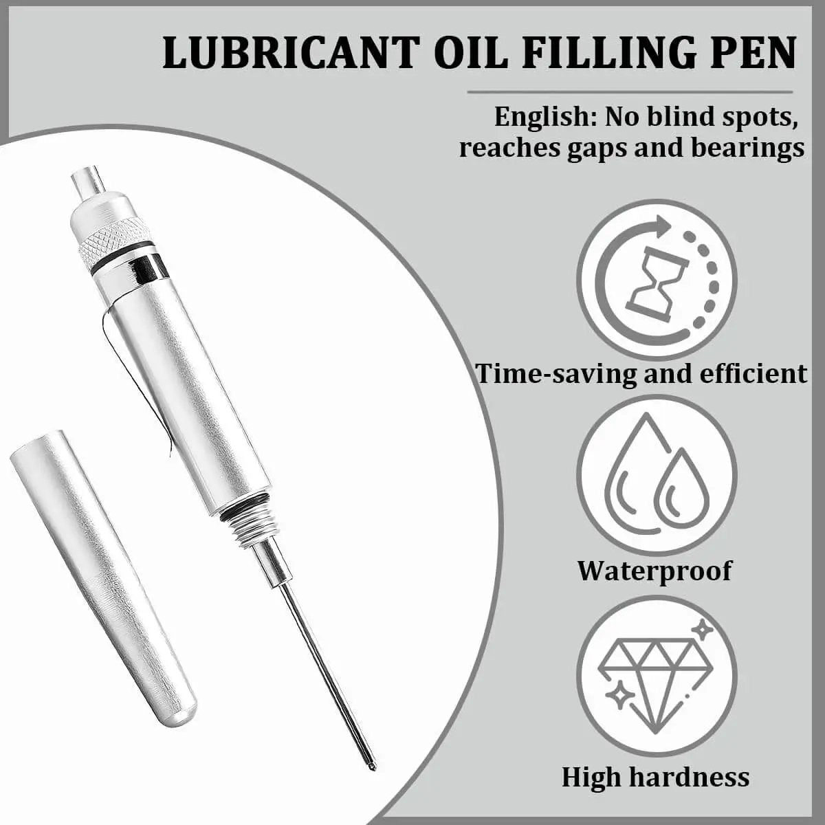 Aluminum Precision Vehicle Oiler Pen with Pinpoint Applicator and Pocket Clip Cover for SUVs RVs Trucks
