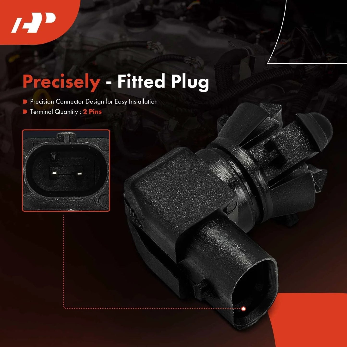 Ambient Air Temperature Sensor For Chevrolet Buick GMC And Cadillac Vehicles Including Camaro Colorado Cruze Equinox Malibu Silverado Tahoe Sierra ATS Escalade Encore Envision LaCrosse Bolt EV By A Premium with 2-pin oval connector.