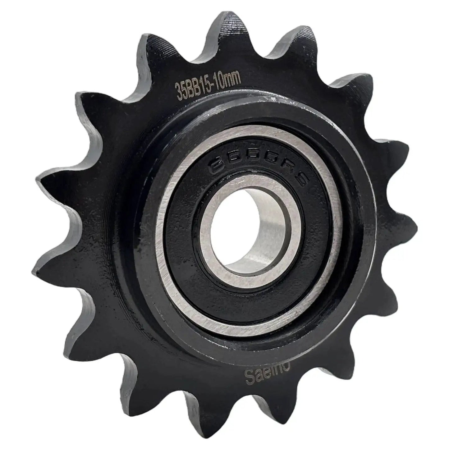 ANSI 35 Roller Chain Idler Sprocket Type C Built Tough Heavy Duty For Three Eight Inch Pitch With Ten Millimeter Bore And Fifteen Teeth Bearing 6000RS