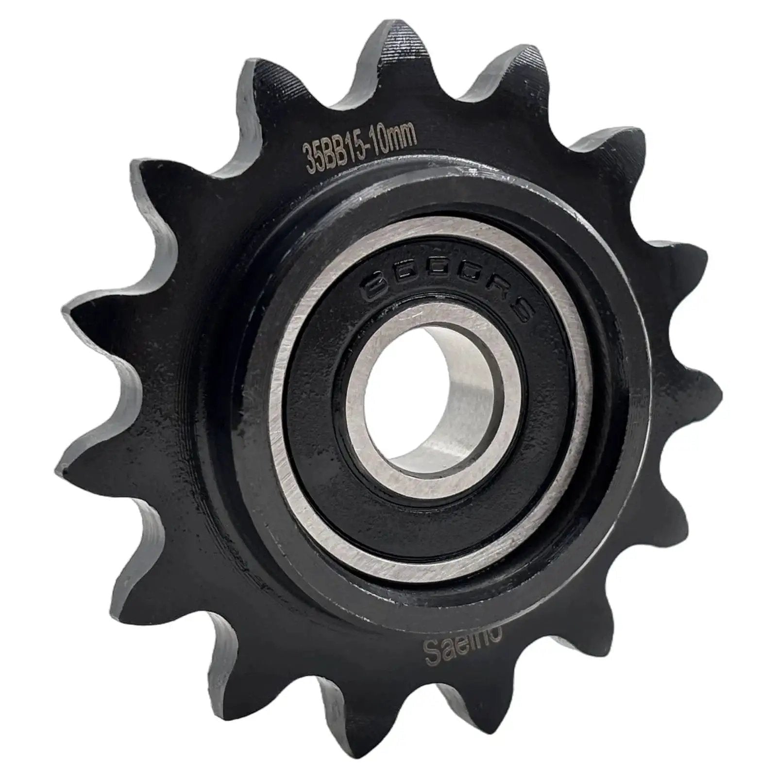 ANSI 35 Roller Chain Idler Sprocket Type C Built Tough Heavy Duty For Three Eight Inch Pitch With Ten Millimeter Bore And Fifteen Teeth Bearing 6000RS