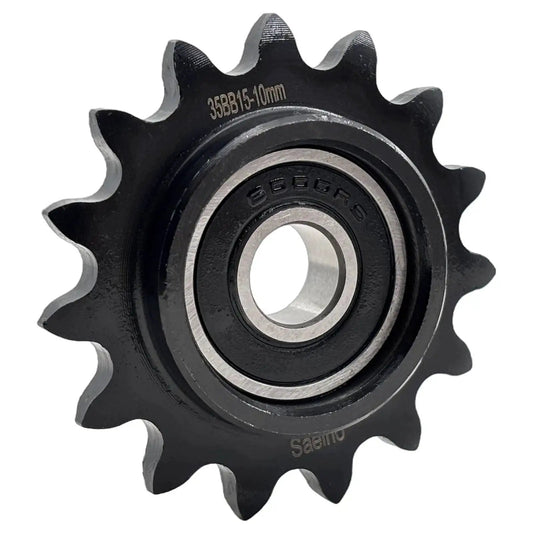 ANSI 35 Roller Chain Idler Sprocket Type C Built Tough Heavy Duty For Three Eight Inch Pitch With Ten Millimeter Bore And Fifteen Teeth Bearing 6000RS