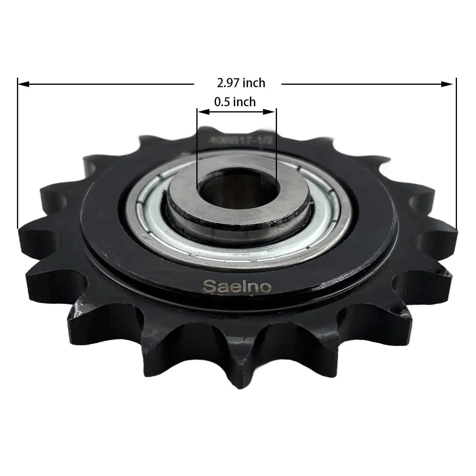 Industrial Grade ANSI 40 Roller Chain Idler Sprocket Type C With Half Inch Bore Seventeen Teeth And Bearing For 40 Chain