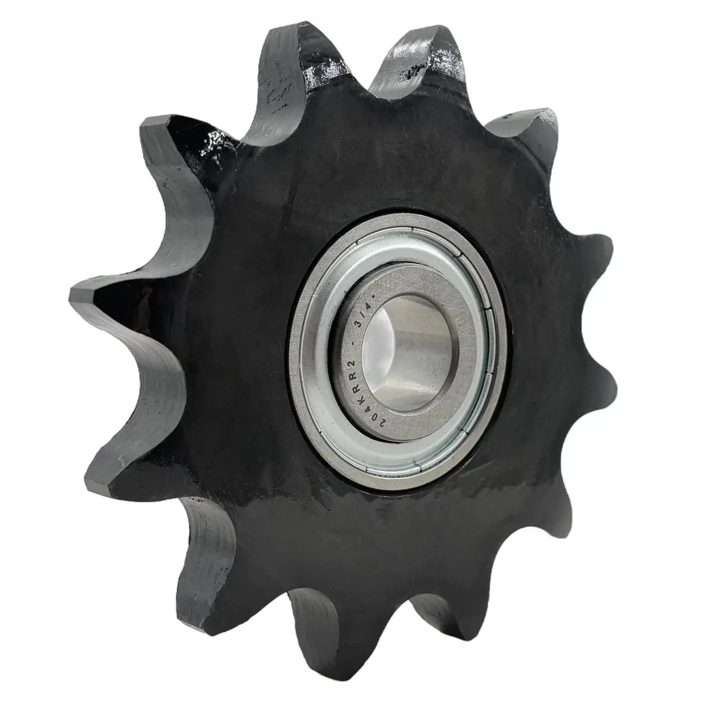 Heavy Duty ANSI 80 Roller Chain Idler Sprocket Type C With Bearing Three Quarter Inch Bore Twelve Tooth Hardened 1045 Carbon Steel