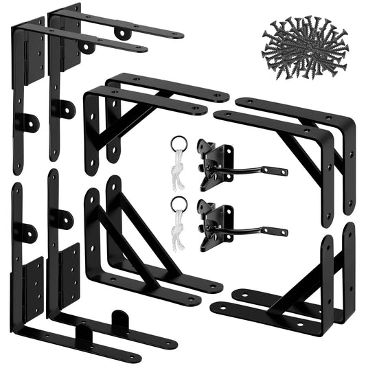Anti Sag Gate Kit With 90 Degree Gate Corner Bracket And Heavy Duty Hinges For Wooden Fences Doors And Driveways No Sag Gate Brace