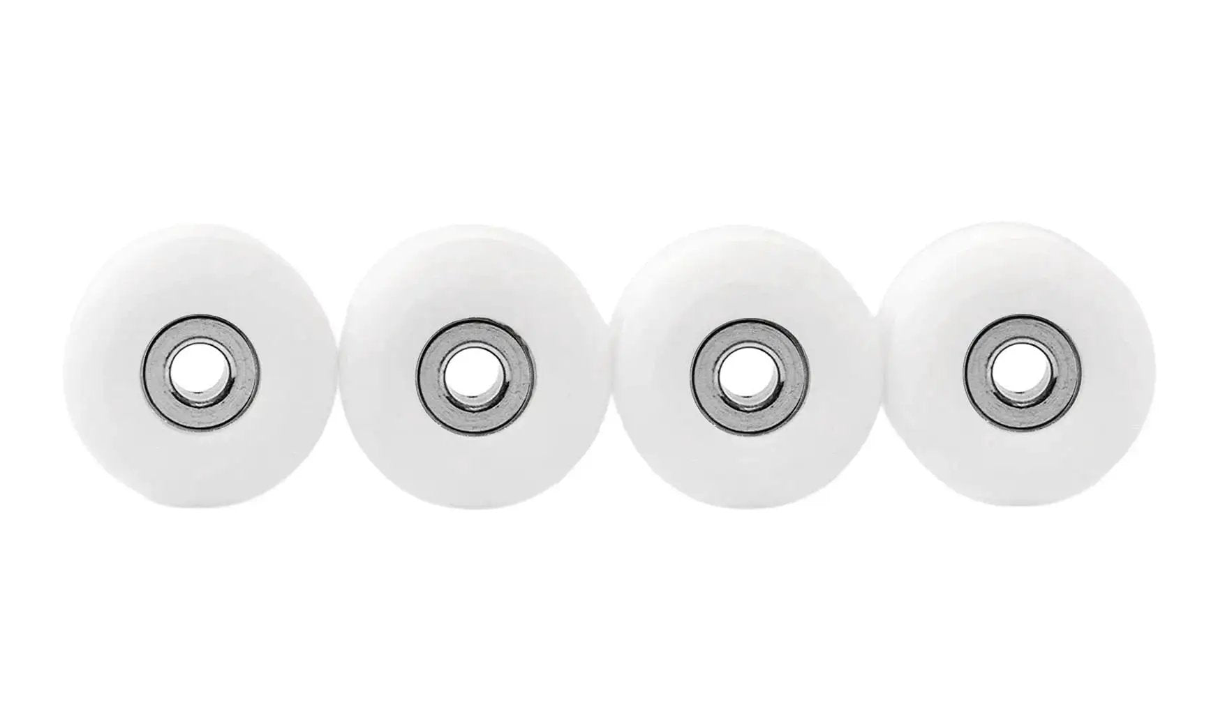 New Street Style Apex Fingerboard Wheels With 71D Urethane, 7.7mm Diameter And Ultra Spin Bearings, Made In USA, White Snow Colorway