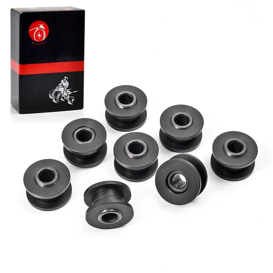 All 4 Absorber Shock Bushing And Bearing Sleeve Kit for Arctic Cat Quad Bikes with 8 bushings and box, OEM fitment 1998-2006