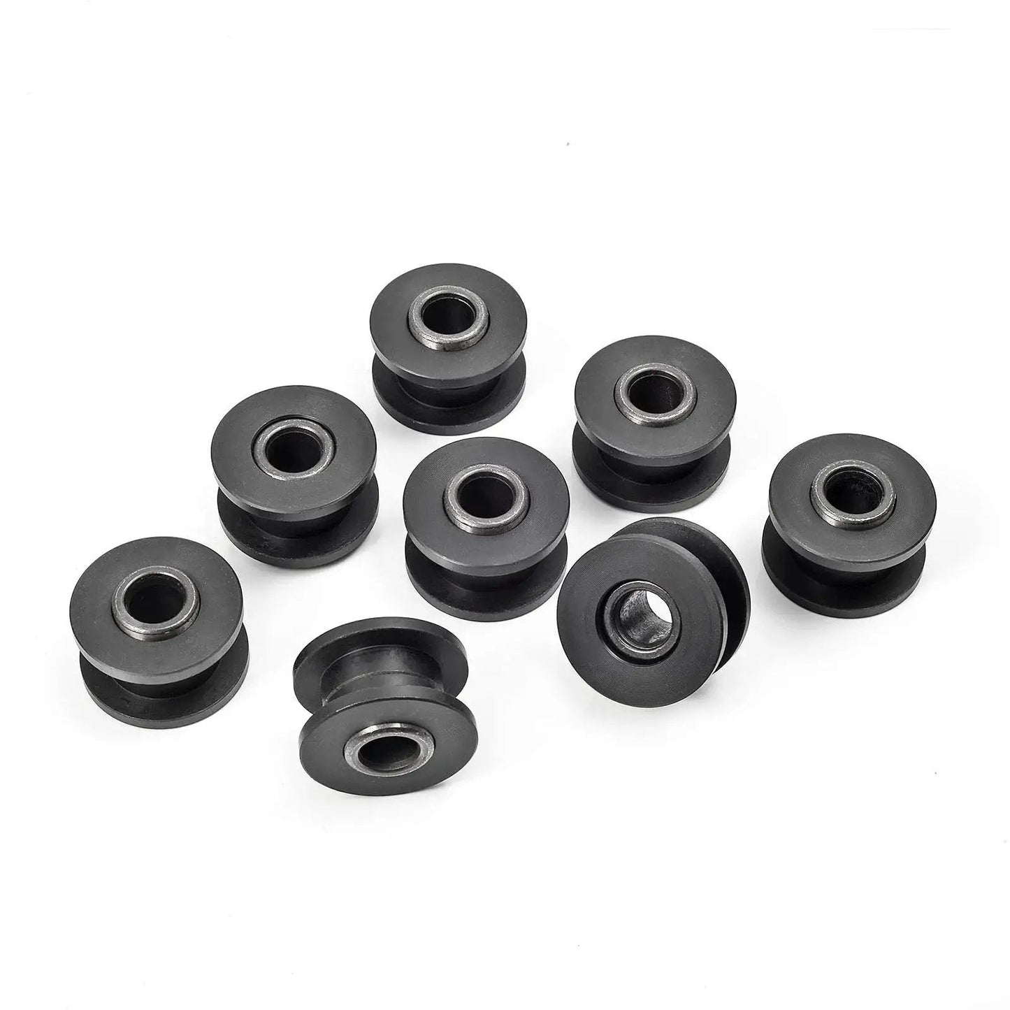 All 4 Absorber Shock Bushing And Bearing Sleeve Kit For Arctic Cat Quad Bikes 1998-2006, 8 bushings displayed