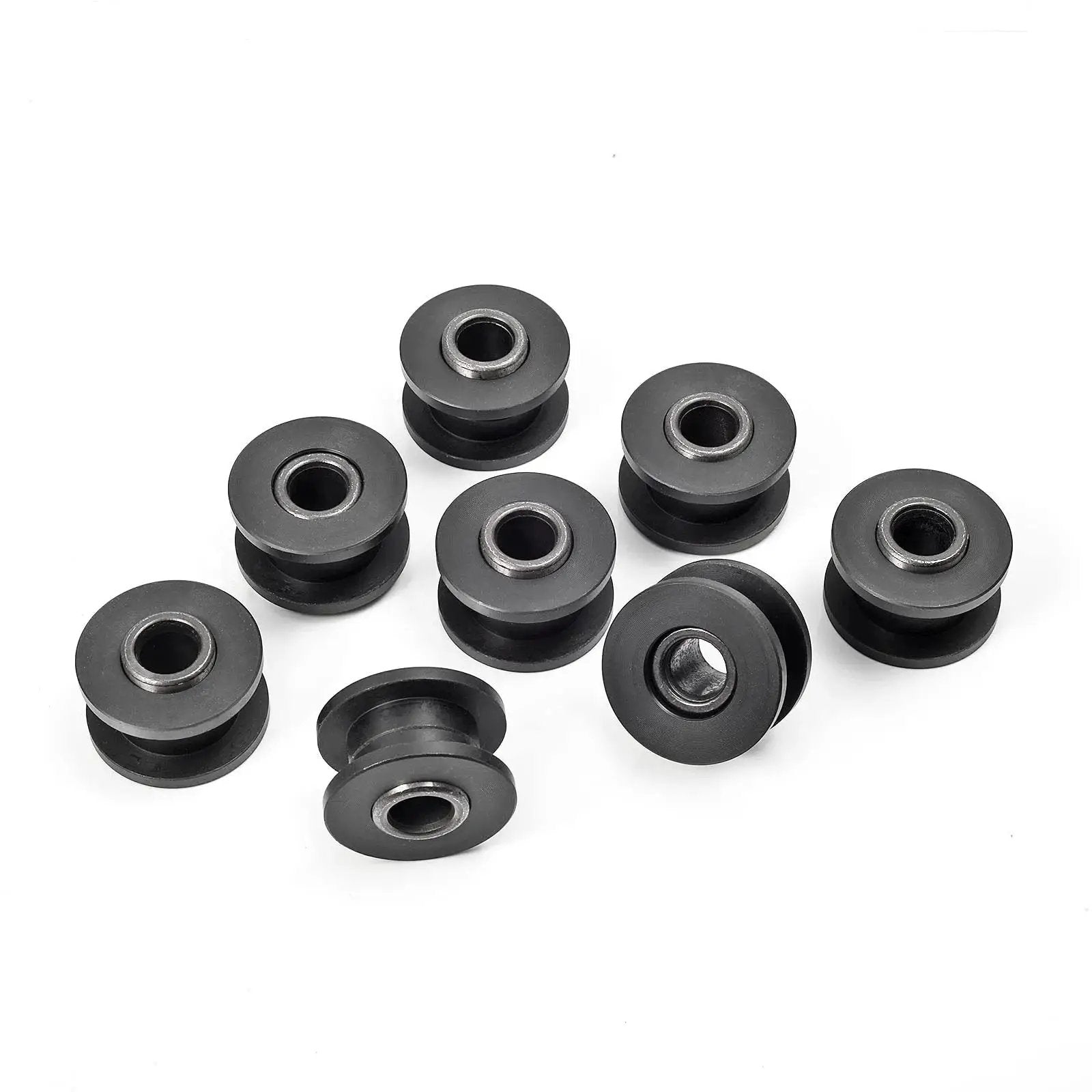 All 4 Absorber Shock Bushing And Bearing Sleeve Kit For Arctic Cat Quad Bikes 1998-2006, 8 bushings displayed