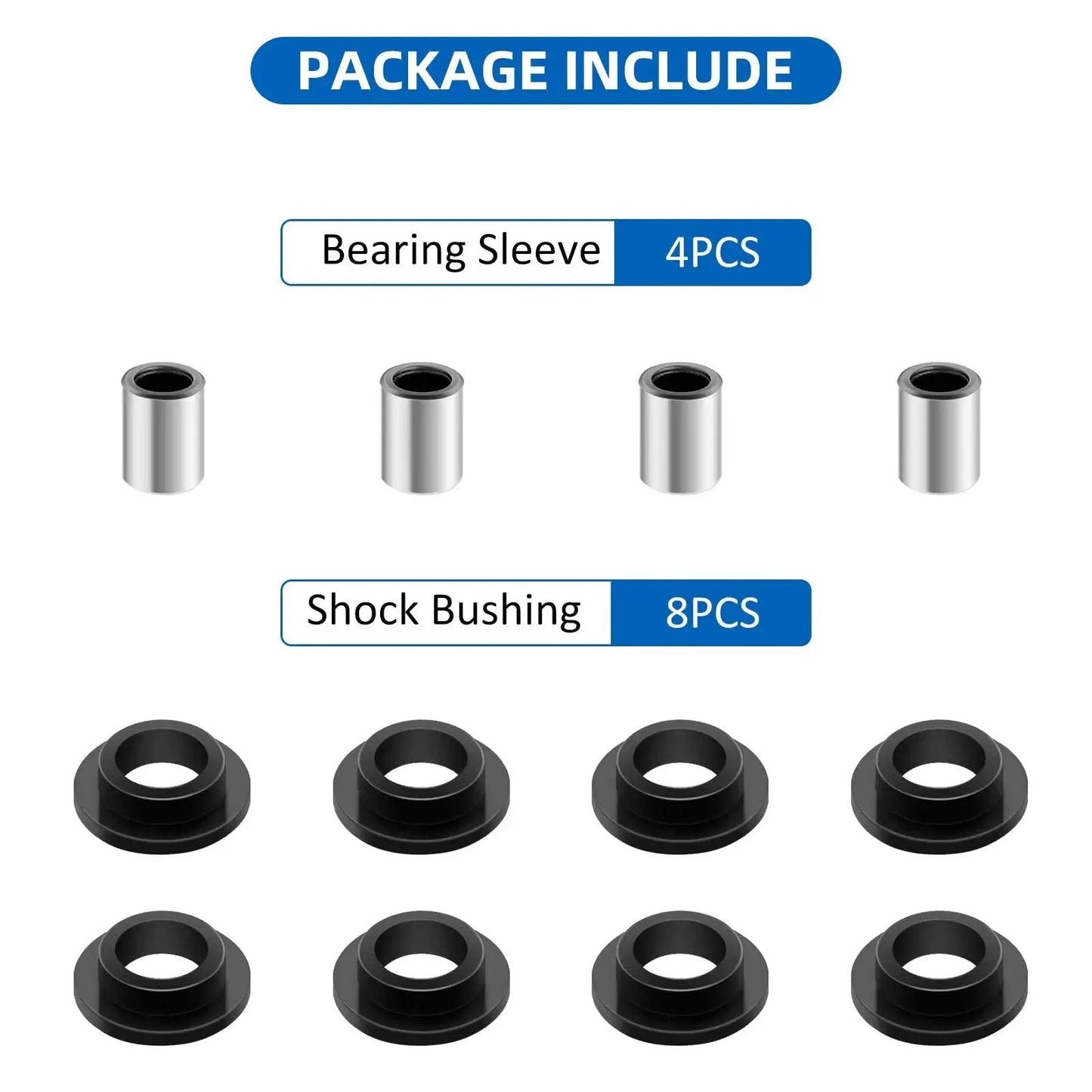 Eight Piece Shock Bushing And Four Piece Bearing Sleeve Kit 0604-310 0403-028 for Bearcat 454 ATV models, POM nylon construction