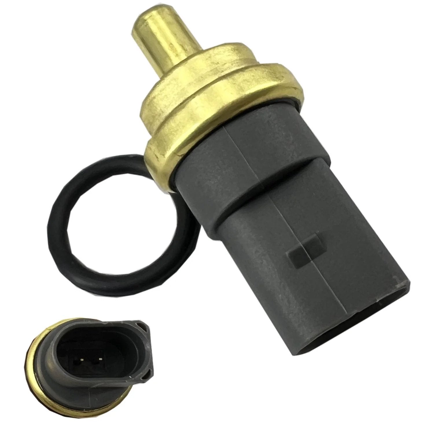 Coolant Temperature Sensor 158-0784 ECT Replacement For Audi VW Vehicles, showing sensor with connector and rubber O-ring.