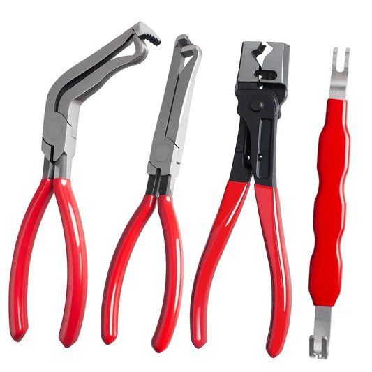 4 Piece Automotive Electrical Disconnect Pliers Set Designed For Car Connectors And Hose Clamps Made From Durable High Carbon Steel
