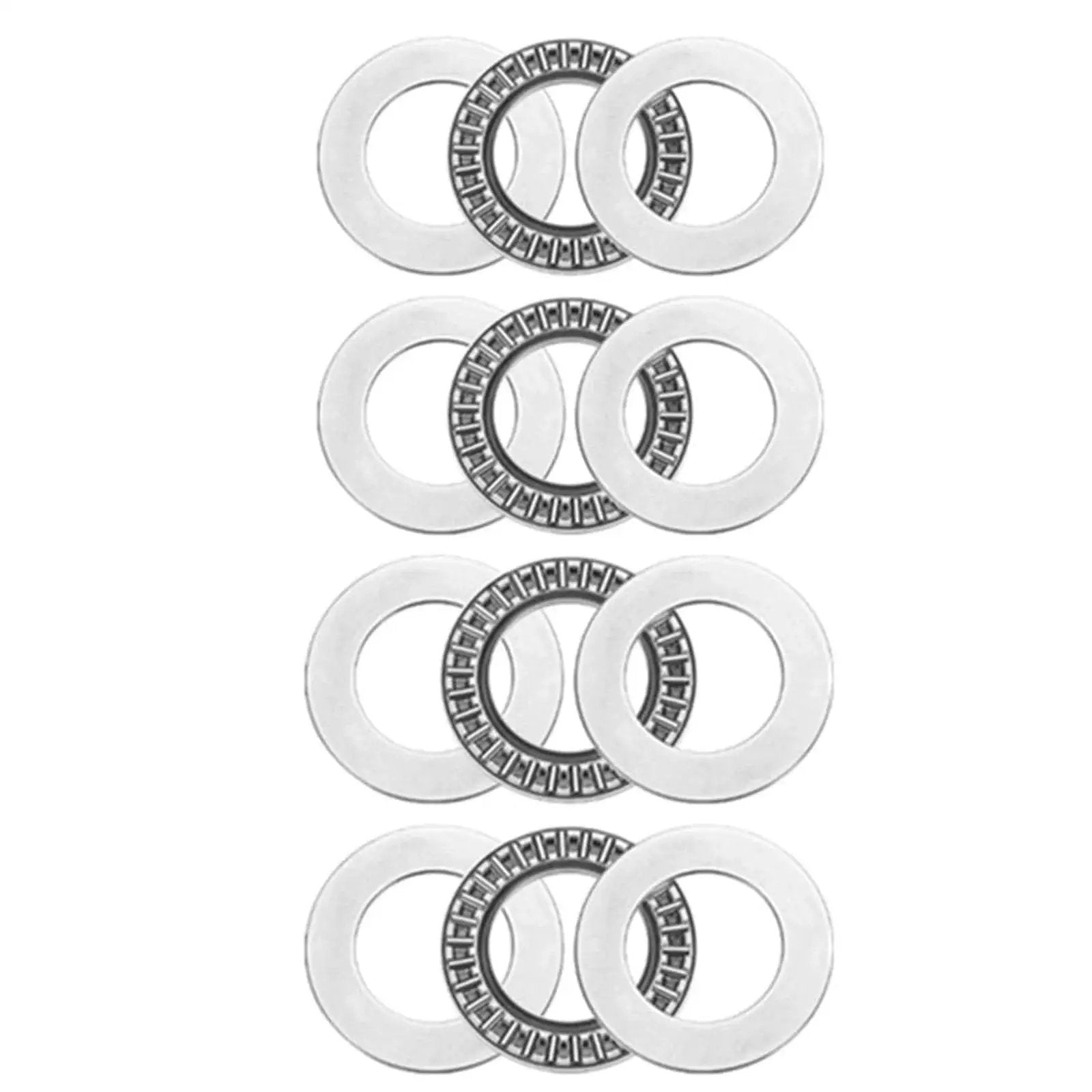 4 Sets AXK2035 Thrust Needle Roller Bearings with Washers, chromium steel rollers, steel cage, 20mm bore, 35mm outer diameter